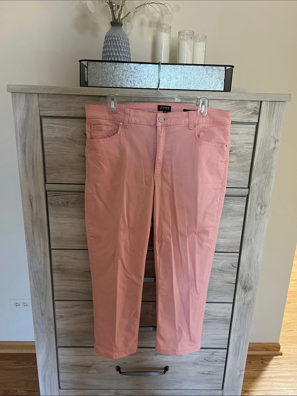 Jones New York Pastel Pink Cropped Straight Capri Jeans - 14